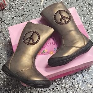 Jumping Jacks Balleto Boot Peace Copper Bronze Tall Zipper New Toddler 7 ‎ 7.5